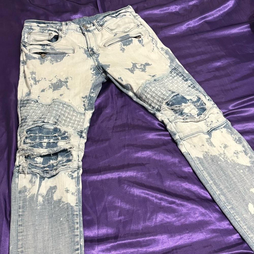 Dope by Buckle Men's Nicks Bleached
Moto Stretch Jeans 30x32